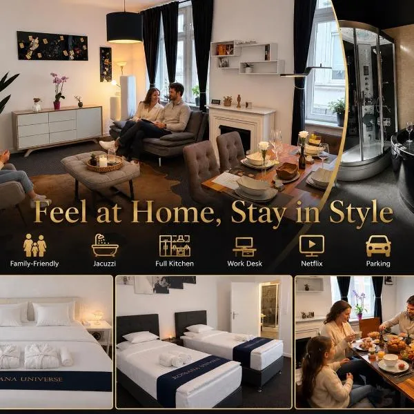 Luxury Apartment with Jacuzzi City Center Wiesbaden Rossana Universe，位于威斯巴登的酒店
