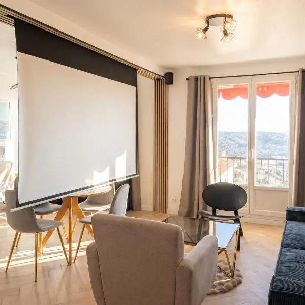Appartement avec vue sur Grasse et home cinéma，位于格拉斯的酒店