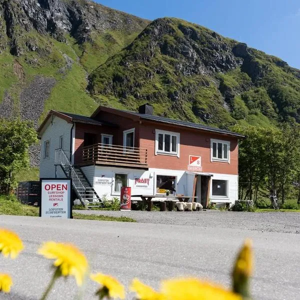 Unstad Surfpacker Hostel，位于Unstad的酒店