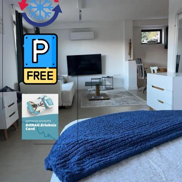 Studio Donau Radweg-Passau 4 km - Klimaanlage, Parkplatz kostenlos, DONAUErlebnis Card,位于Hinding的酒店