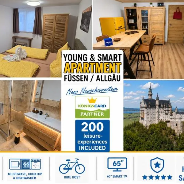 Young & Smart-Apartment inkl Königscard in Füssen Allgäu nahe Neuschwanstein，位于福森的酒店