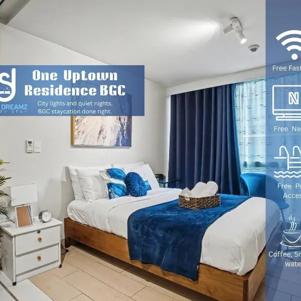 BGC 1BR, Steps to Mitsukoshi & Uptown Malls, 300Mbps Fiber 15J，位于马尼拉的酒店
