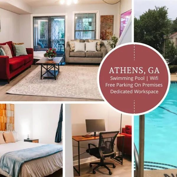 3-Bed Athens Getaway right near UGA with Pool and Parking and SmartTV，位于阿森斯的酒店