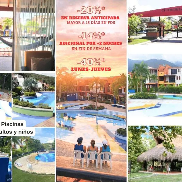 ""Apto 2 Habit, 4 piscinas, Dcto GENIUS, Check in-out extendidos, a 1 cuadra del parque -Ciudadela del Sol-""，位于圣赫罗尼莫的酒店