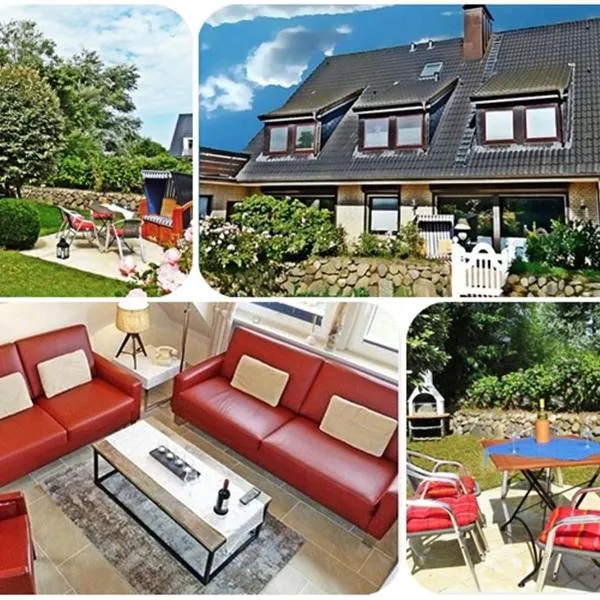 4-Zimmer-Ferienwohnung DEICHWIESE -Terrasse-Garten - 2 bis 5 Personen - 3 Schlafzimmer -Sylt-Westerland，位于韦斯特兰的酒店