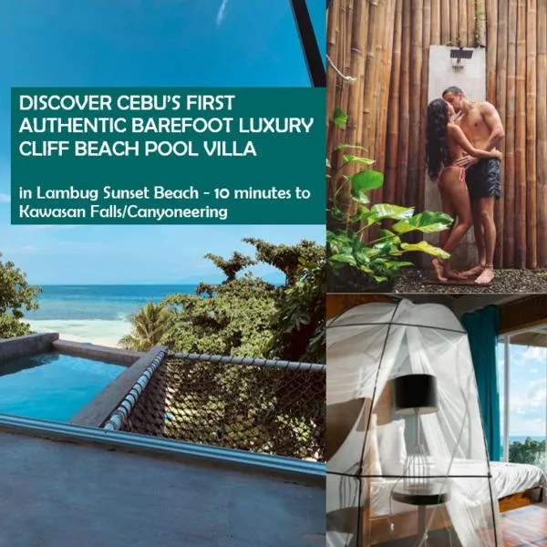 1,5 km Long Beach, Beachfront Pool Villa, Kawasan Falls 10 Min, Badian Moalboal - The Verge Cebu，位于巴迪安的酒店