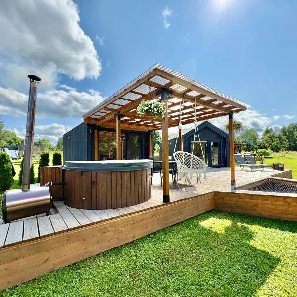 Rātes Krasti - PĒRLE- holiday house with sauna and lakeview，位于Lejasciems的酒店