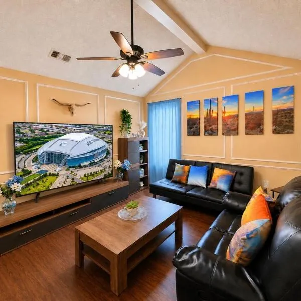 Sleeps8No Stairs,Carpet-Free Near Dallas Stadiums，位于阿林顿的酒店
