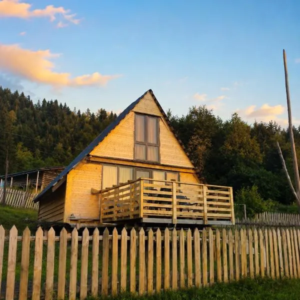 Wooden cottage in Svaneti，位于梅斯蒂亚的酒店